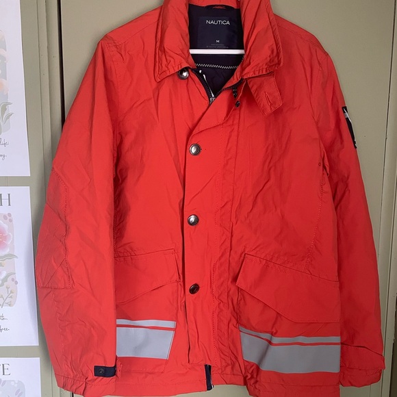 Nautica Other - Nautica Orange with reflective stripes Performance Jacket Sz M